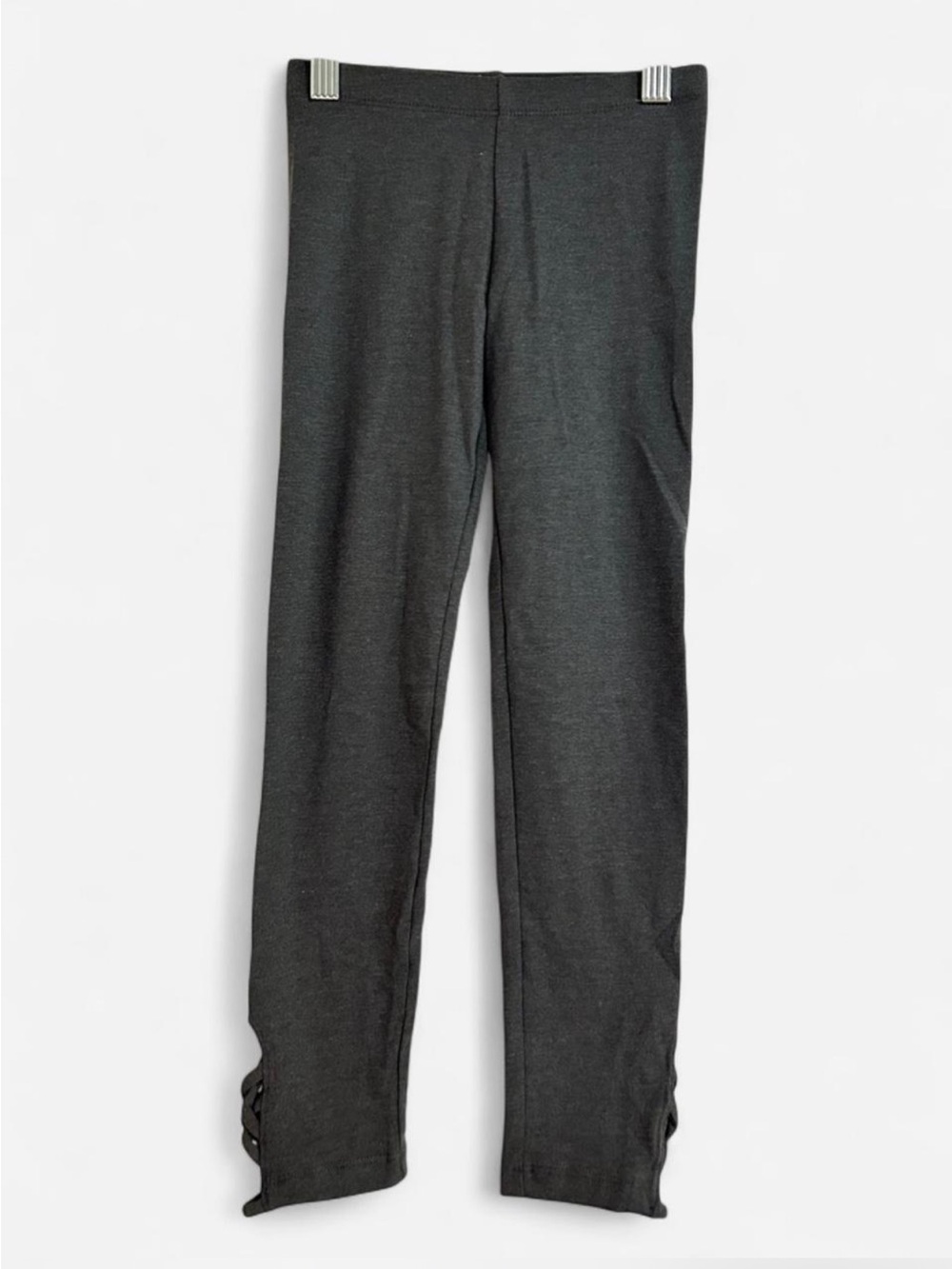Old Navy Girls Gray Criss Cross Hem Leggings Size S (6-7)